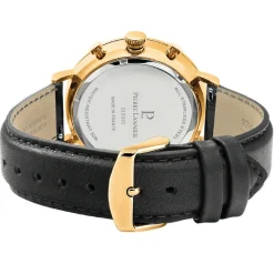 Pierre Lannier Montre Cuir<Montre Baron Doré Cuir Noir Homme
