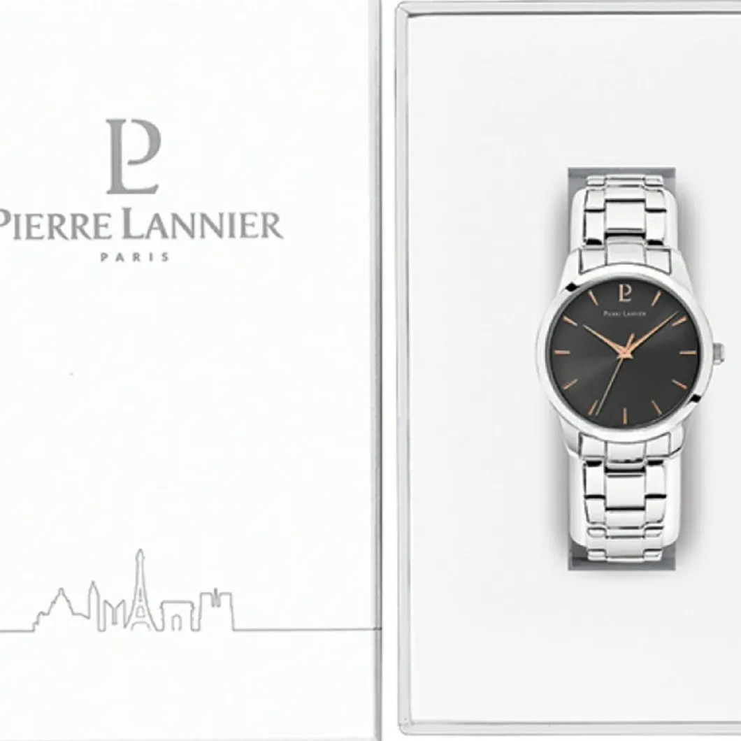 Pierre Lannier Montre Acier<Montre Noir Acier Femme
