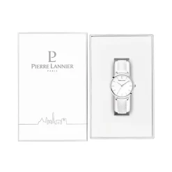 Pierre Lannier Montre Cuir<Montre pour femme 034N600 avec bracelet en cuir blanc
