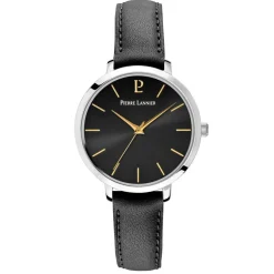 Pierre Lannier Montre Cuir<Montre pour femme 034N633 avec bracelet en cuir noir