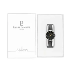 Pierre Lannier Montre Cuir<Montre pour femme 034N633 avec bracelet en cuir noir