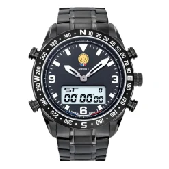 Patrouille de France Montres Montre Acier<Montre pour homme 668121 avec bracelet en acier noir