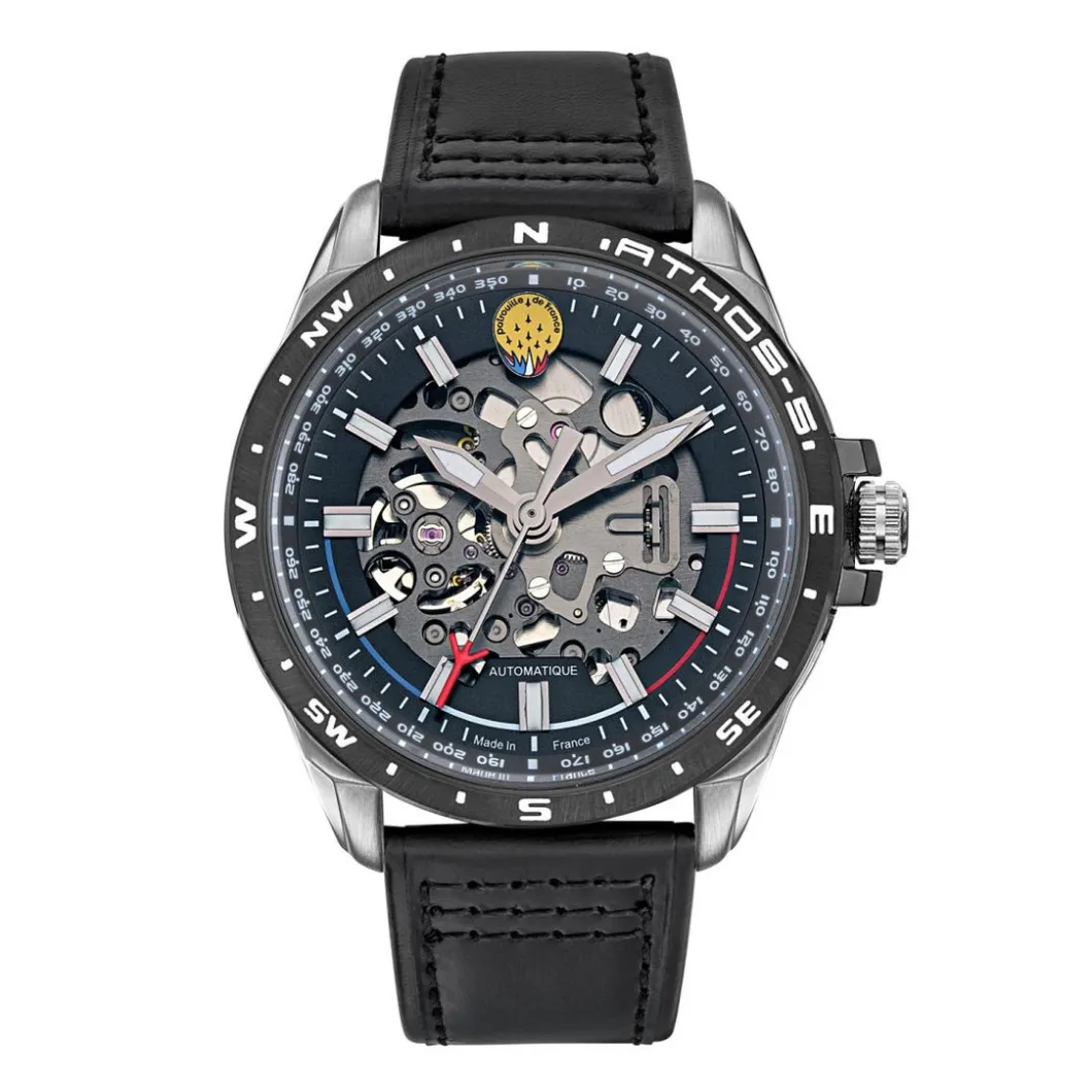 Patrouille de France Montres Montre Automatique|Montre Cuir<Montre pour homme 668116 avec bracelet en cuir noir