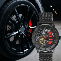 Pierre Lannier Montre Fabriquée En France|Montre Acier<Montre pour homme 338A439 avec bracelet en acier noir