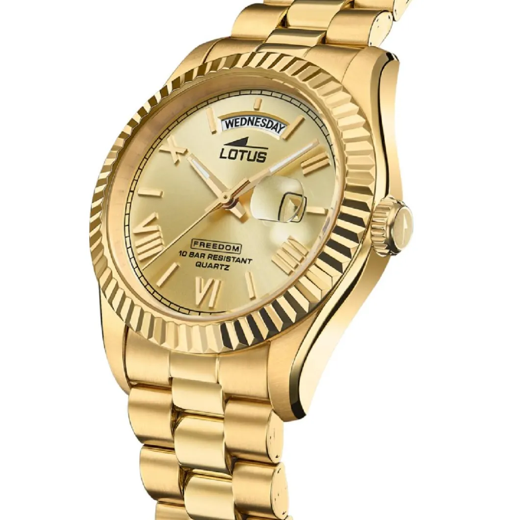 Lotus Montre Acier<Montre pour Homme FREEDOM COLLECTION L18857-1 avec bracelet en acier doré