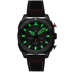 Avi-8 Montre Cuir<Montre pour homme Hawker Hunter Dual Time Chrono AV-4100-04 avec bracelet en cuir noir