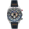 Avi-8 Montre Cuir<Montre pour homme Hawker Hunter Dual Time Chrono AV-4100-02 avec bracelet en cuir bleu