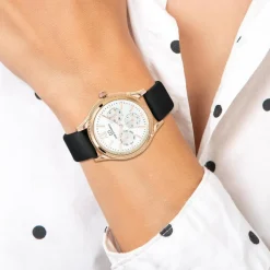 So Charm Montres Montre Cuir<Montre So Charm Noir Femme MF617-NFA Doré rose