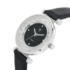 So Charm Montres Montre Cuir<Montre So Charm Noir Femme MF537-NFN Argent