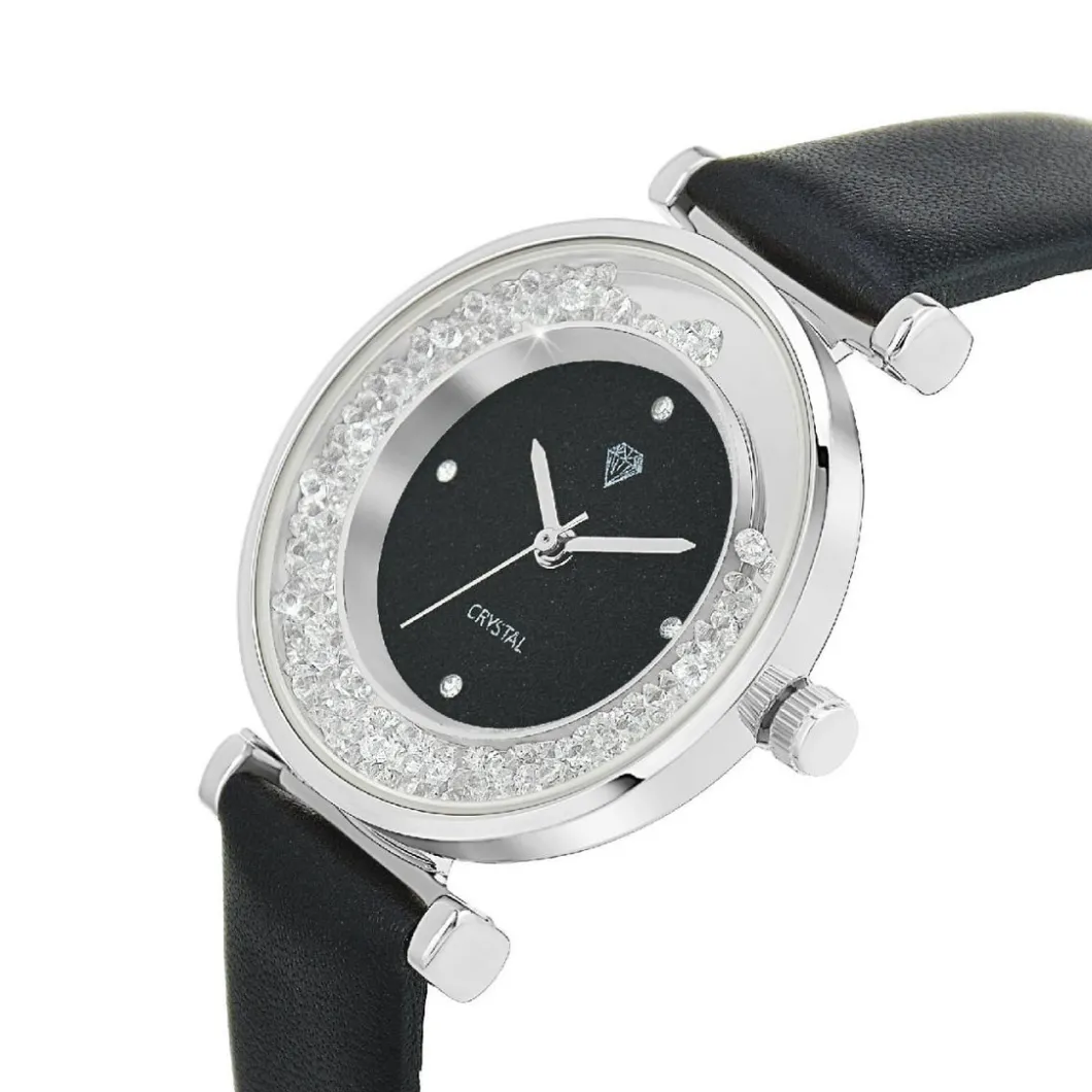 So Charm Montres Montre Cuir<Montre So Charm Noir Femme MF537-NFN Argent