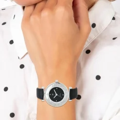 So Charm Montres Montre Cuir<Montre So Charm Noir Femme MF537-NFN Argent