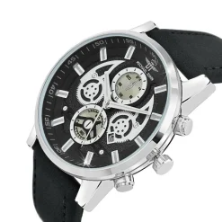 So Charm Montres Montre Cuir<Montre So Charm Noir Homme MH337 Argent