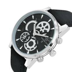 So Charm Montres Montre Cuir<Montre So Charm Noir Homme MH333 Argent