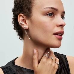 Pandora Boucles D'Oreilles<Pendantes femme en argent sterling avec perle Timeless