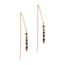 Sloya Boucles D'Oreilles<Pendantes Lumia en pierres Tourmaline Rose