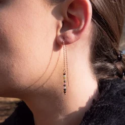 Sloya Boucles D'Oreilles<Pendantes Lumia en pierres Tourmaline Rose