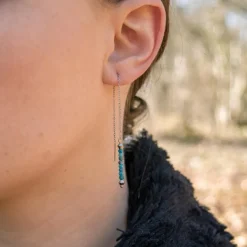 Sloya Boucles D'Oreilles<Pendantes Lumia en pierres Apatite Bleu