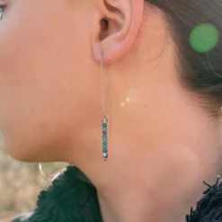 Sloya Boucles D'Oreilles<Pendantes Lumia en pierres Apatite Bleu