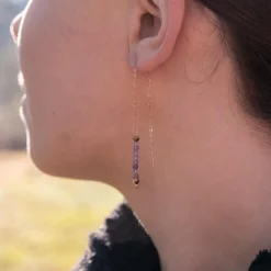 Sloya Boucles D'Oreilles<Pendantes Lumia en pierres Améthyste