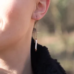 Sloya Boucles D'Oreilles<Pendantes Lumia en pierres de Lune Blanc