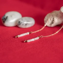 Sloya Boucles D'Oreilles<Pendantes Lumia en pierres de Lune Blanc