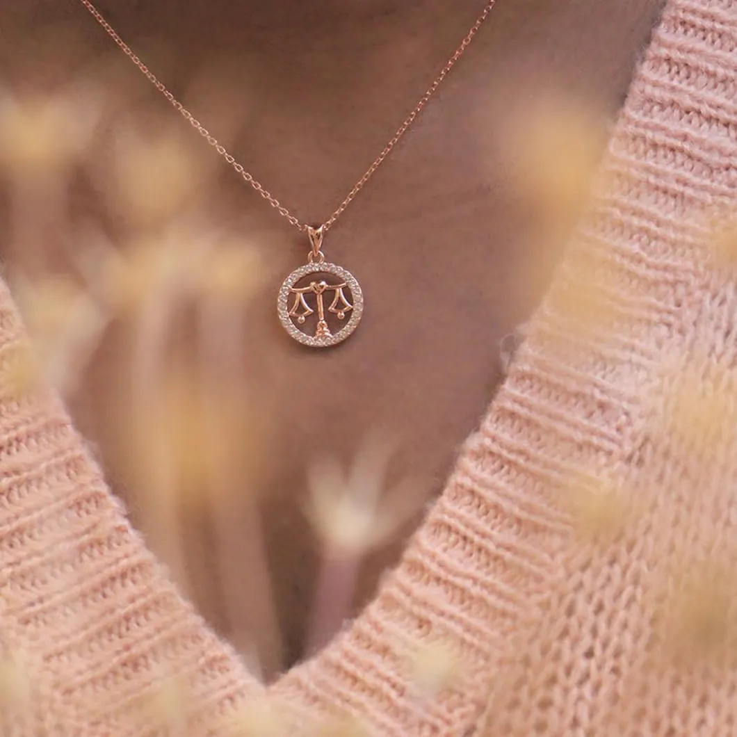 MYC-Paris Collier Et Pendentif<Pendentif Zodiaque Balance Finition Or Rose