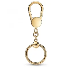 Pandora Charms<Petit Porte-Charms Pour Sac en Métal doré à l'or fin 585/1000 Moments